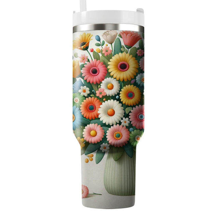 Whimsical Floral Bunch  Personalized Tumblers