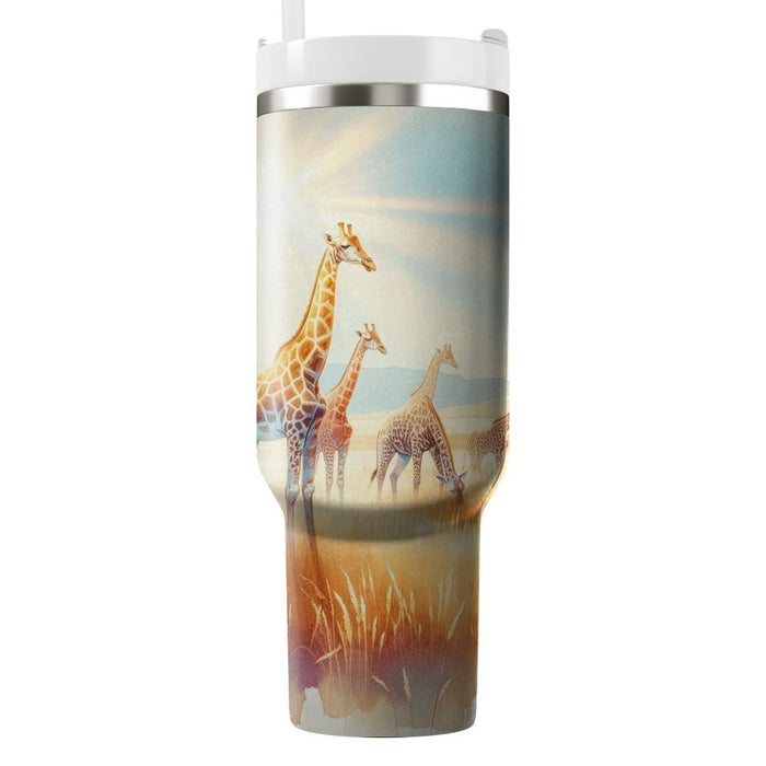 Gentle Giraffe Meadow  Decorative Tumblers