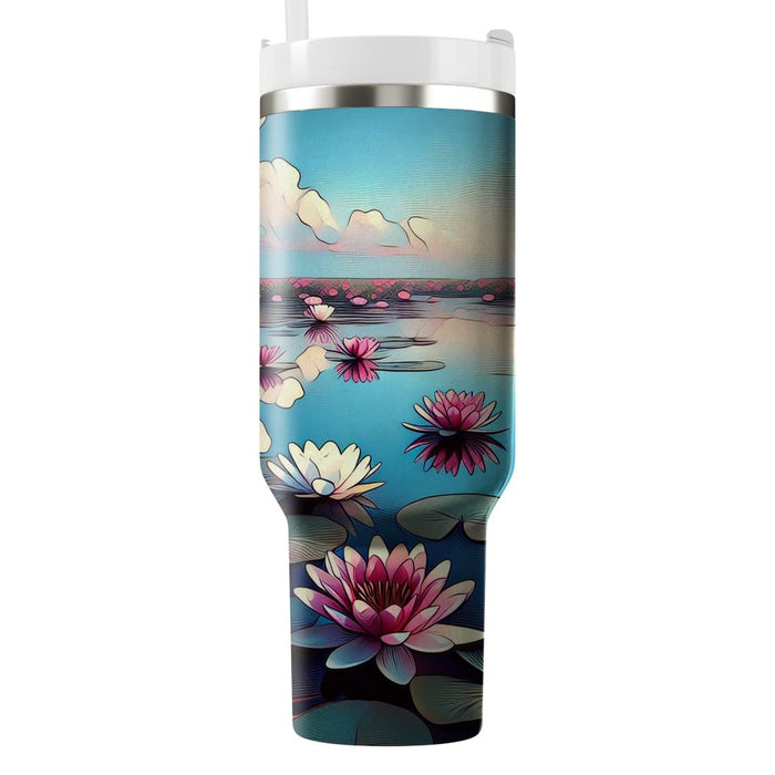 Whimsical Water Lily  Tumbler Cups