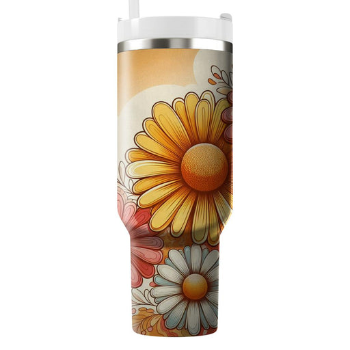 Vintage Flower Power  Tumbler Cups