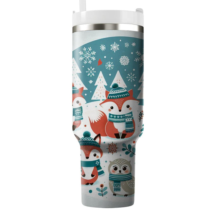 Whimsical Winter Animals  Tumblers With Lids