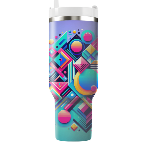 Geometric Neon Extravaganza  Personalized Tumblers