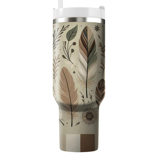 Breezy Bohemian Feathers  Decorative Tumblers