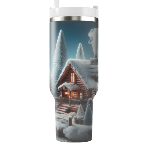 Winter Cozy Cabin Retreat  Personalized Tumblers