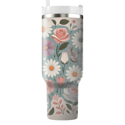 Retro Floral Delight Travel Tumblers