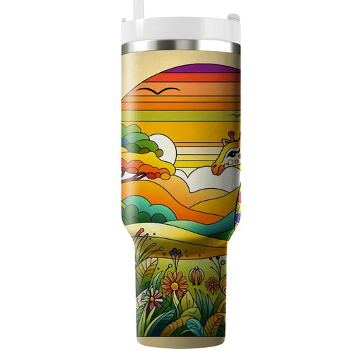 Whimsical Giraffe Safari  Unique Tumblers