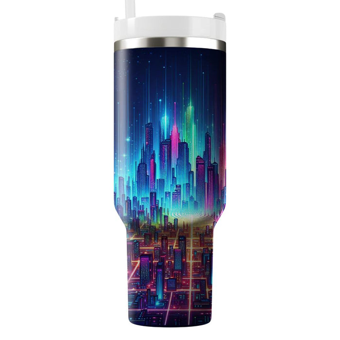 Futuristic Neon City  Insulated Tumblers