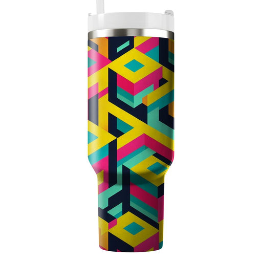 Abstract Geometric Blocks Pattern  Insulated Tumblers