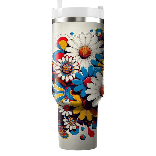 Retro Flower Power  Personalized Tumblers