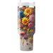 Vibrant Floral Cascade  Travel Tumblers