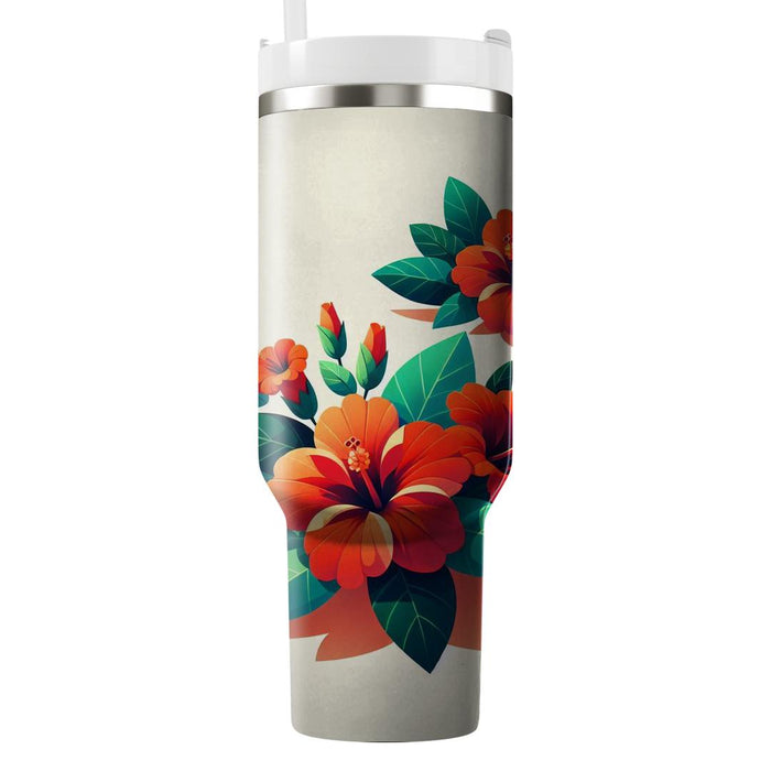 Vibrant Hibiscus  Unique Tumblers