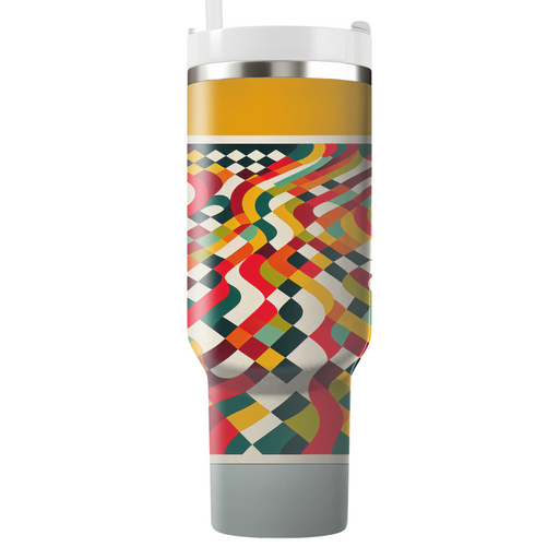 Groovy Checkerboard Bliss  Travel Tumblers