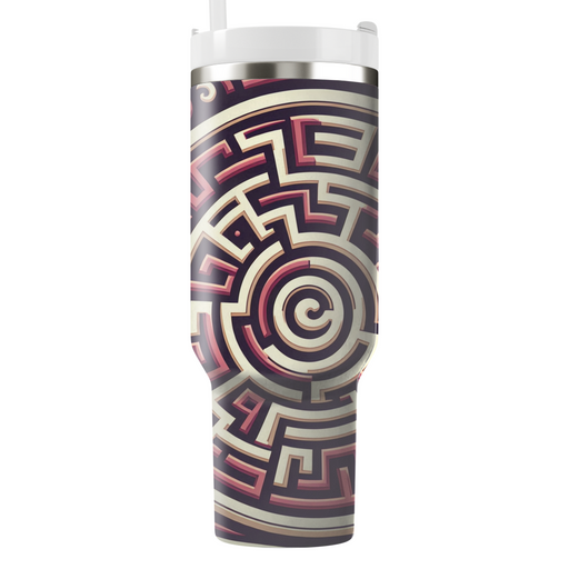 Intricate Spiral Maze Decorative Tumblers