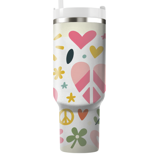 Whimsical Peace And Love Decorative Tumblers