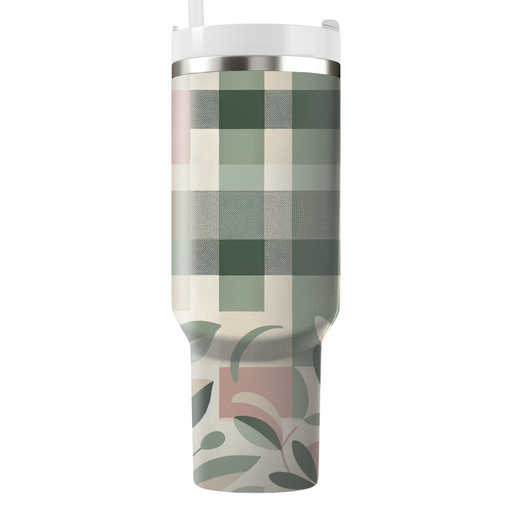 Chic Vintage Checks Travel Tumblers