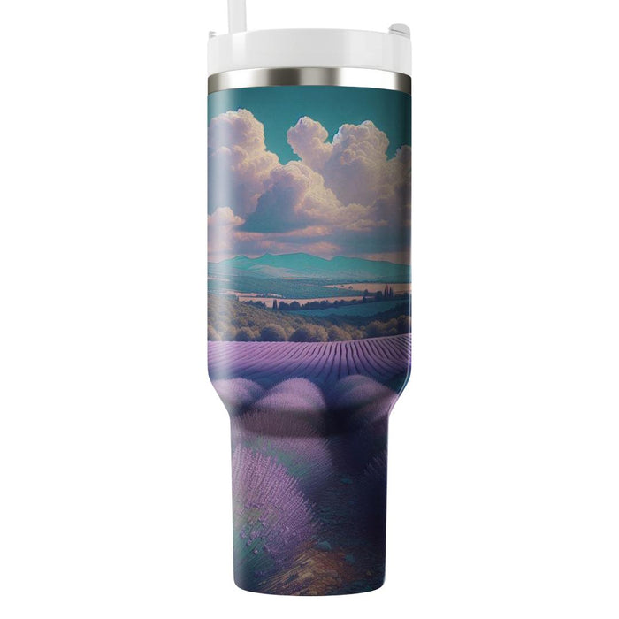 Spring Lavender Fields Tumblers With Lids