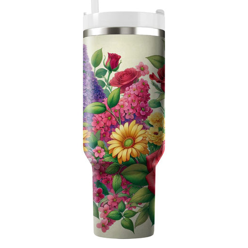 Vibrant Floral Harmony  Tumblers With Lids