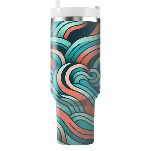 Geometric Wave Flow  Insulated Tumblers