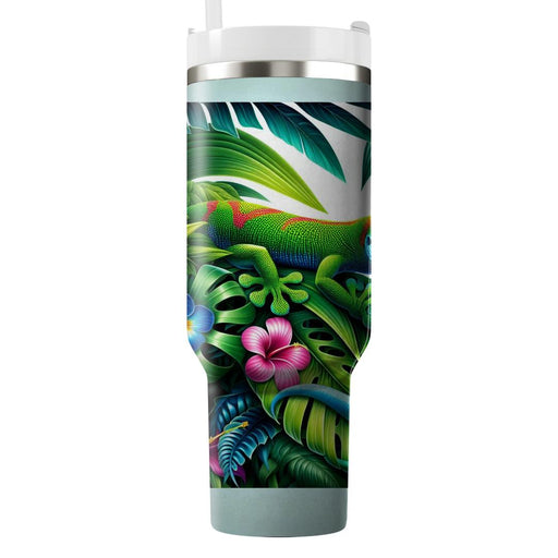 Tropical Gecko Hideaway  Travel Tumblers