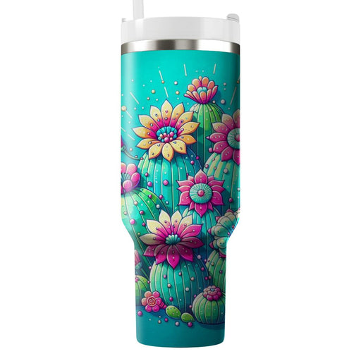 Whimsical Cactus Blooms  Unique Tumblers