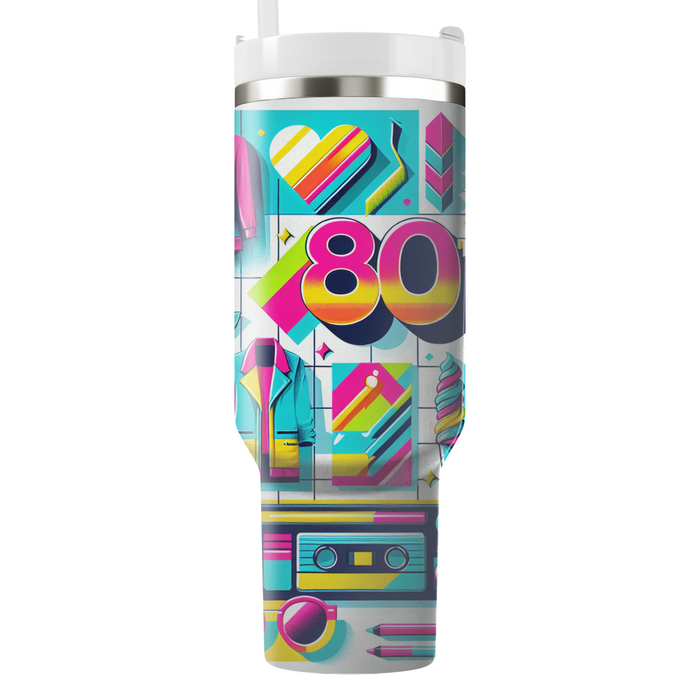 Flashy 80s Fashion Personalized Tumblers