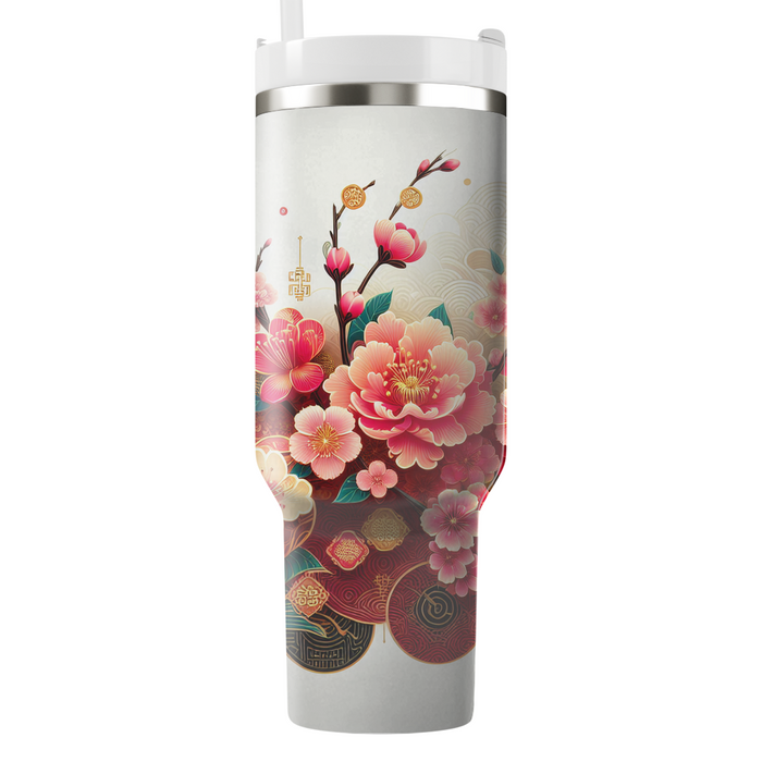 Artistic Tết Celebration Tumblers With Lids