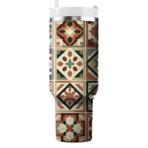 Artisan Tile Pattern  Personalized Tumblers