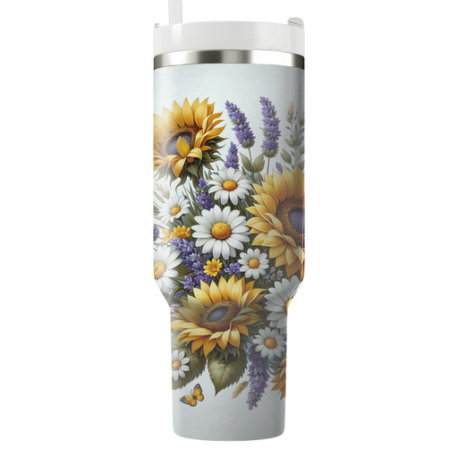 Sunkissed Floral Garden  Tumblers With Lids