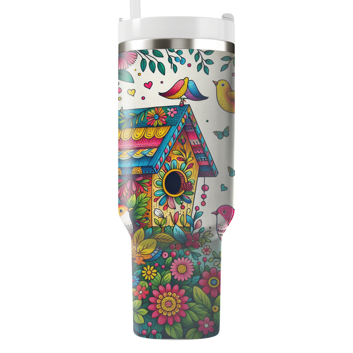 Colorful Birdhouse Haven  Tumblers For Gifts