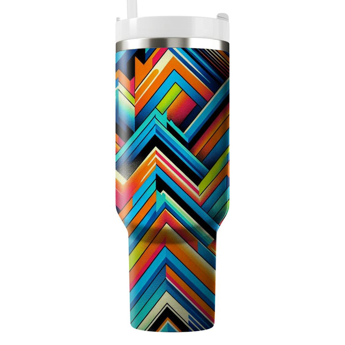 Zigzag Stripes Of Energy  Travel Tumblers