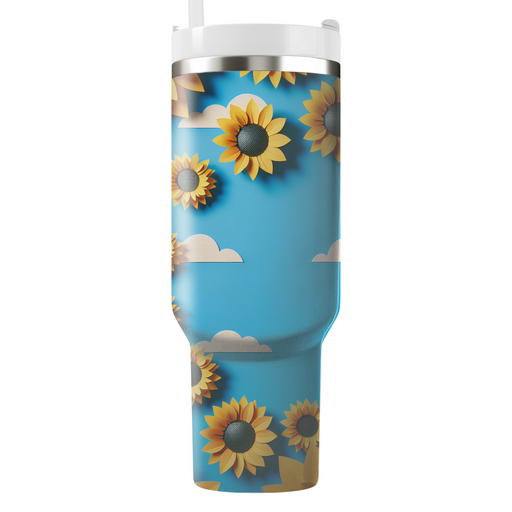 Vibrant Sunflower Burst  Personalized Tumblers