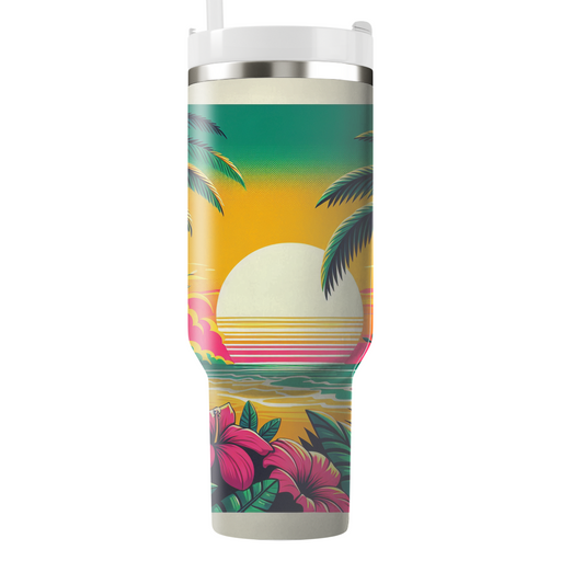 Vibrant Tropical Paradise Custom Tumblers