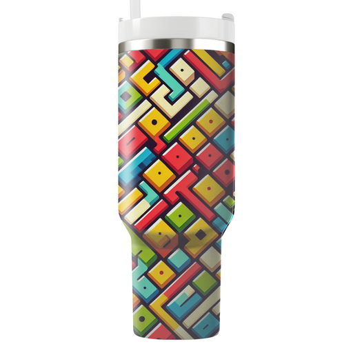 Vibrant Mosaic Blocks  Unique Tumblers