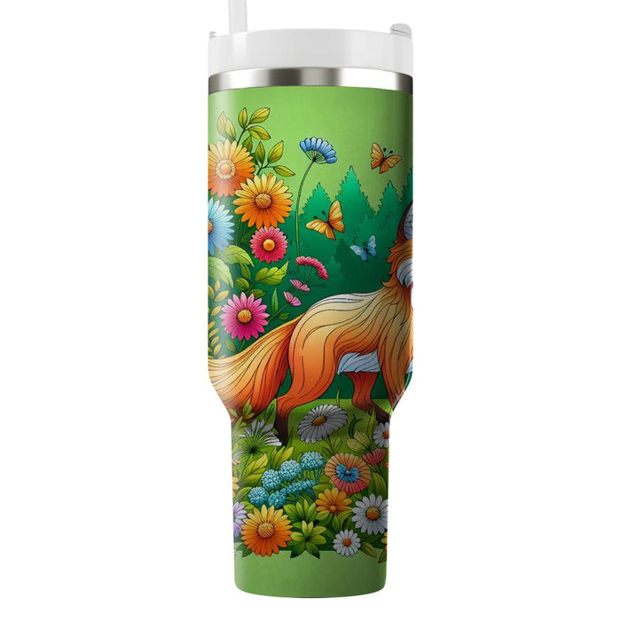 Whimsical Fox Among Flowers  Insulated Tumblers