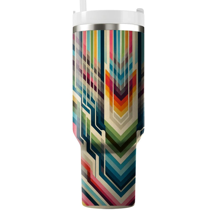 Vintage Chevron Rainbow  Tumbler Cups