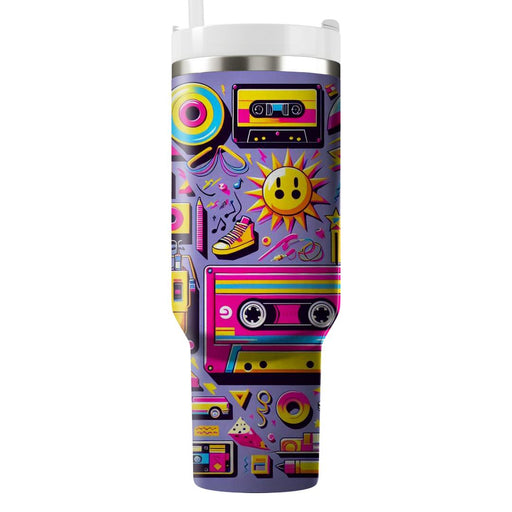 Vibrant 80s Pop Culture Icons  Travel Tumblers