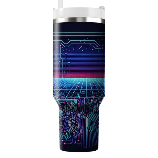 Synthwave Circuitry  Tumblers With Lids