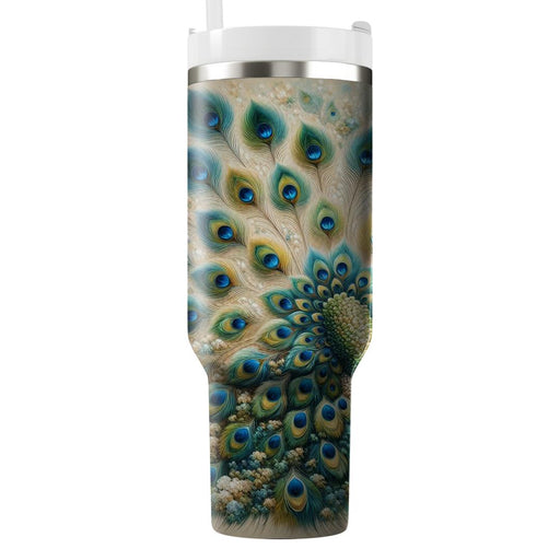 Vibrant Peacock Elegance  Personalized Tumblers