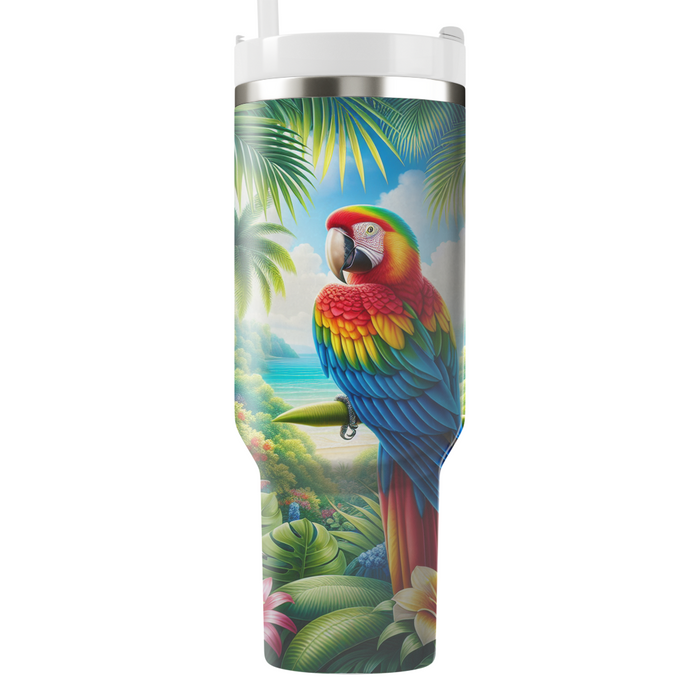 Sunny Macaw Paradise  Tumblers With Lids