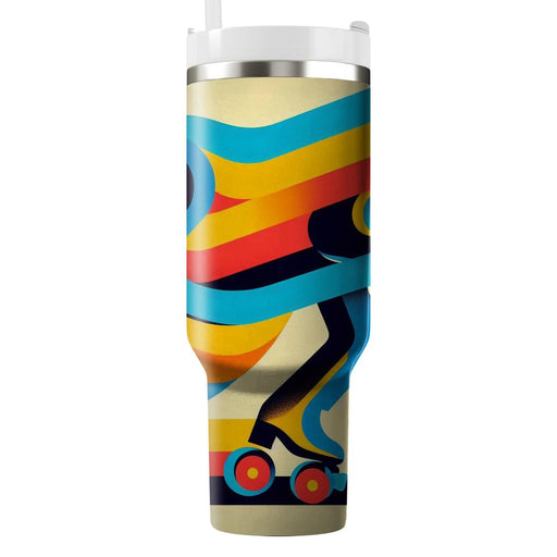 Funky Roller Rink Stripe  Unique Tumblers