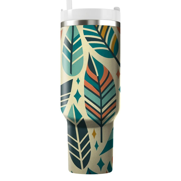 Geometric Feather Pattern  Insulated Tumblers