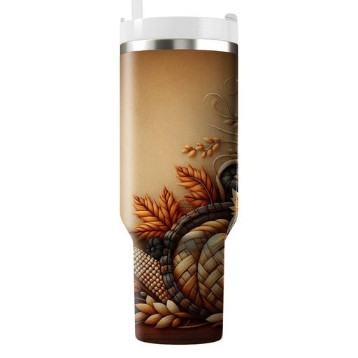 Threads Of Tradition - A Thanksgiving  Custom Tumblers