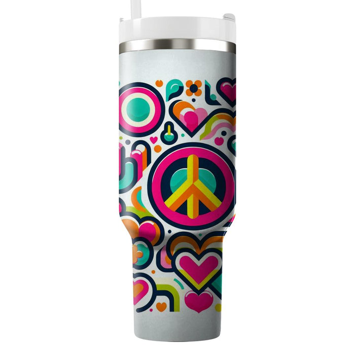 Vibrant Peace Signs  Tumbler Cups