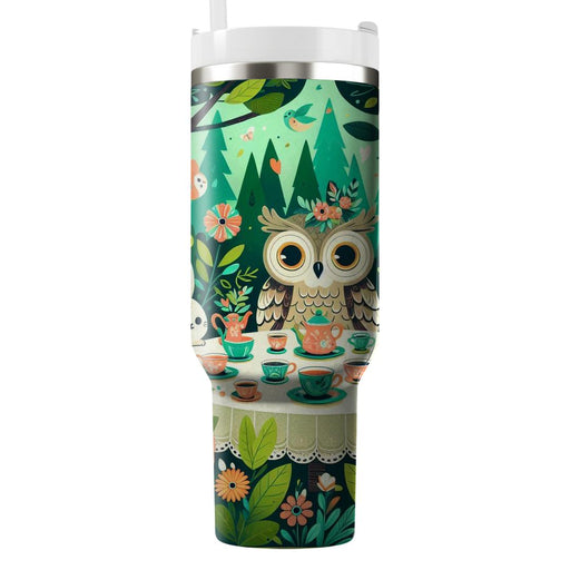 Whimsical Owl Tea Party  Decorative Tumblers