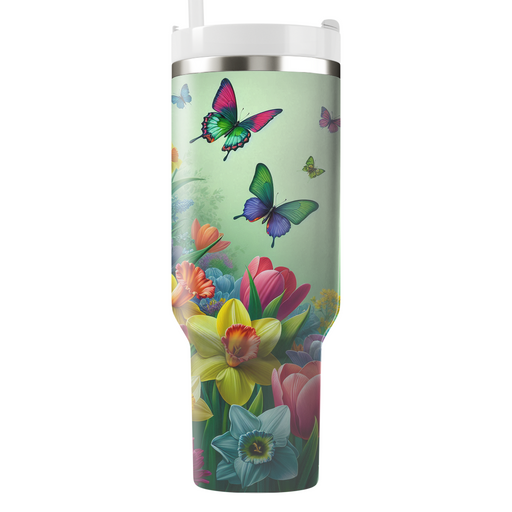 Spring Blossoms And Butterflies  Tumbler Cups