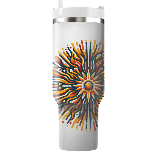 Vivid Retro Sunburst  Custom Tumblers