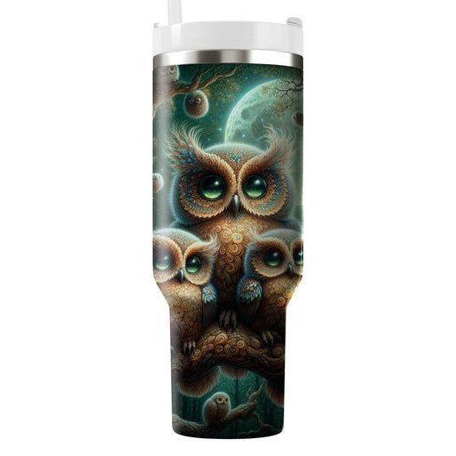 Whimsical Owl Woods  Tumbler Cups