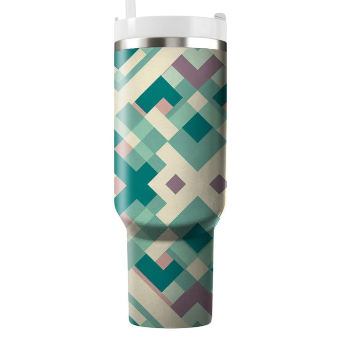 Retro Grid Pattern  Personalized Tumblers