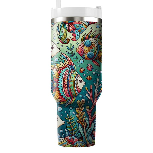 Whimsical Fish Swim  Custom Tumblers