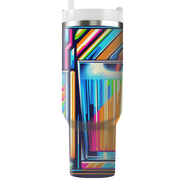 Rad Retro Lines  Custom Tumblers